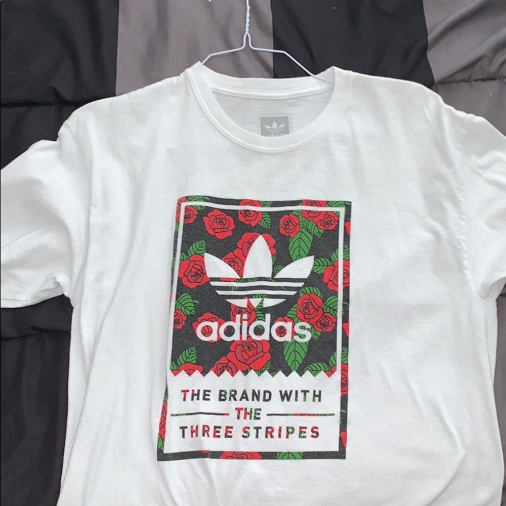 White Long Sleeve Adidas Skateboarding Tee